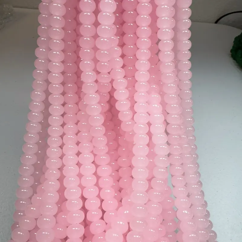 【A022】7.5*10mm Flat Glass Donut Beads Ideal for Jewelry Making and DIY Projects