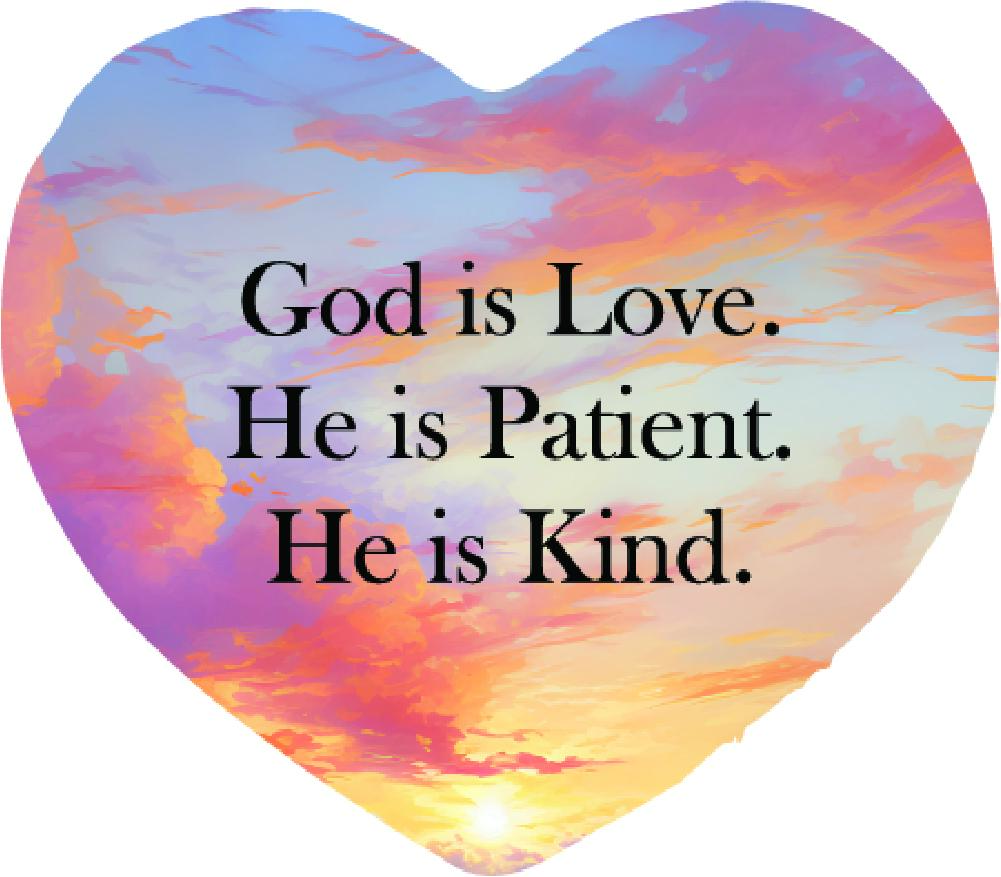 Kay Berry 67550 9 x 8 in. God is Love He is Patient He is Kind Colored Printed Stones