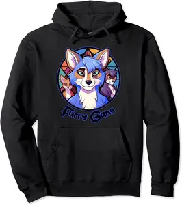 Furry Gang Anime Furry Convention Fandom Fursuit Costume Pullover Hoodie - Devonwrig Shop 96B0CRDBFXPS