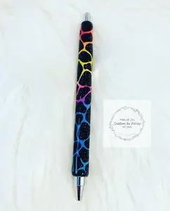 Colorful Giraffe Print UV Resin Glitter Pen