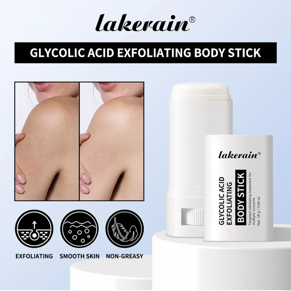 18g Glycolic Acid Body Scrub Stick, Solid Exfoliating Soap, Body Exfoliant, Dead Skin Remover For Body, Moisturizing and Hydrating, Full Body Skin Renewal, Gentle Cleansing, Portable, Smooth, Body Care, Glycolic Acid Infused