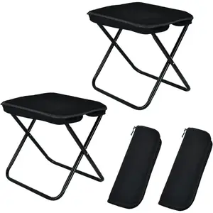 2-Pack of Small Folding Camping Chairs, Outdoor Stools, Portable Chairs, Folding Stools, Folding Chairs, Outdoor Chairs, Portable Seats, Fishing Chairs, Fishing Stools—Comes with a Carrying Case, Weight Capacity Up to 330 Pounds
