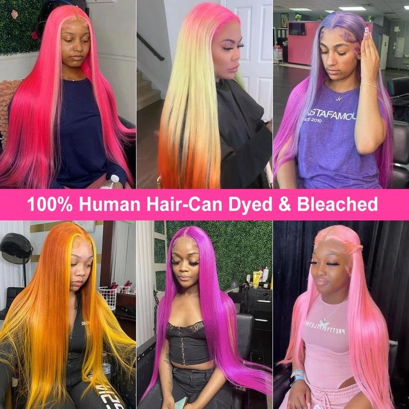 BABOSHOW Blonde 613 Straight 13X6 HD Lace Frontal Wigs Pre plucked 99J# Burgundy Lace Front Human Hair Wigs For Women 27# Honey Blond and P4/27 Highlight Straight Human Hair Wigs Can Be Dyed