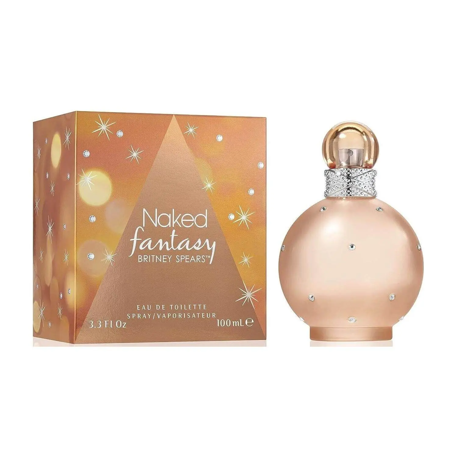 Britney Spears Naked Fantasy Women's Eau de Toilette, Floral Fruity Fragrance with Peach & Applejack Notes, 3.3 oz Sweet Body Scent, Body Perfume Sprays, Women's Fragrance, Floral Fruity Scents, Signature Scent
