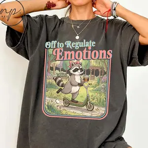 Comfort Colors Off to Regulate Emotions T-Shirt, Raccoon Teacher T-shirt, Mental Health Sweatshirt, Counselor Gift SEL Therapist Hoodie