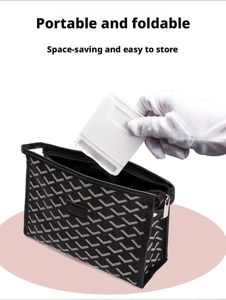 Foldable Desktop Phone Stand Adjustable Multi-Angle Holder Portable Lazy Bracket Compact Creative Support Dock for iPhone Android Smartphones Stable Anti-Slip Base Lightweight Travel Friendly Office Home Use