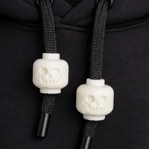 String Squad Skeleton Head Charms 3D Printed Block Inspired Hoodie & Shoelace Accessories 2 Pack for Hoodie Lovers & Sneakerheads