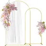 Set of 2 Gold Metal Wedding Arch Stand, Arched Backdrop Frame for Wedding Ceremony,Outdoor Indoor Birthday Party,Anniversary,Graduation Decoration
