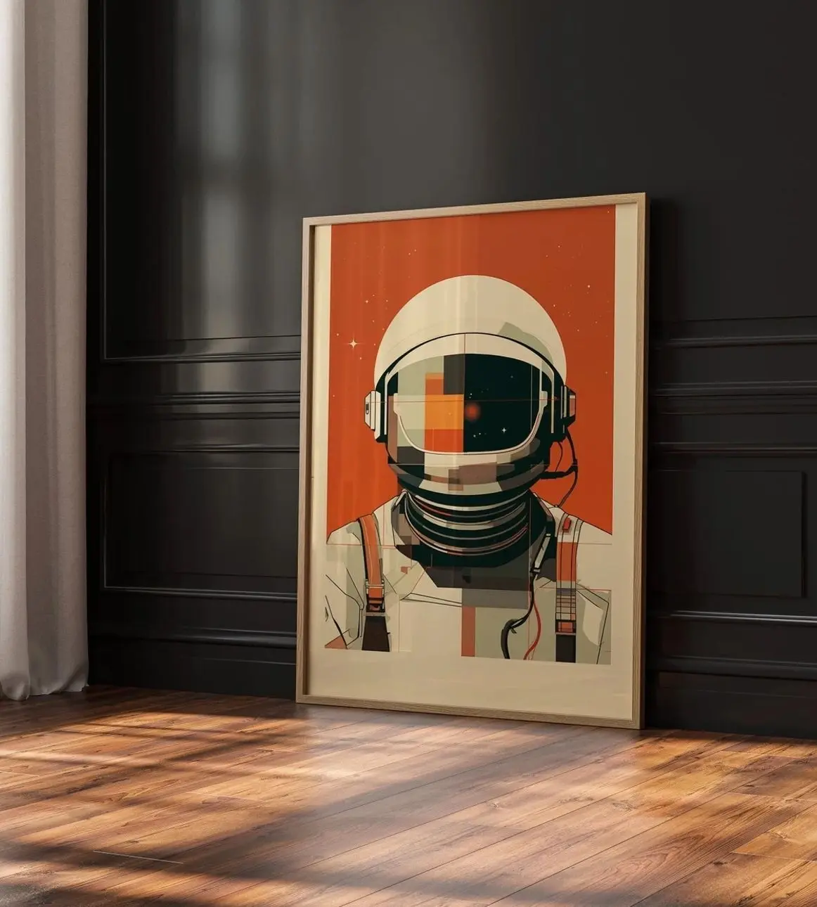 Retro Astronaut Wall Art, Astronaut Print, Boho Art, Spaceman Decor, Space Poster, Astronaut Painting, Space Explorer Art Unframed