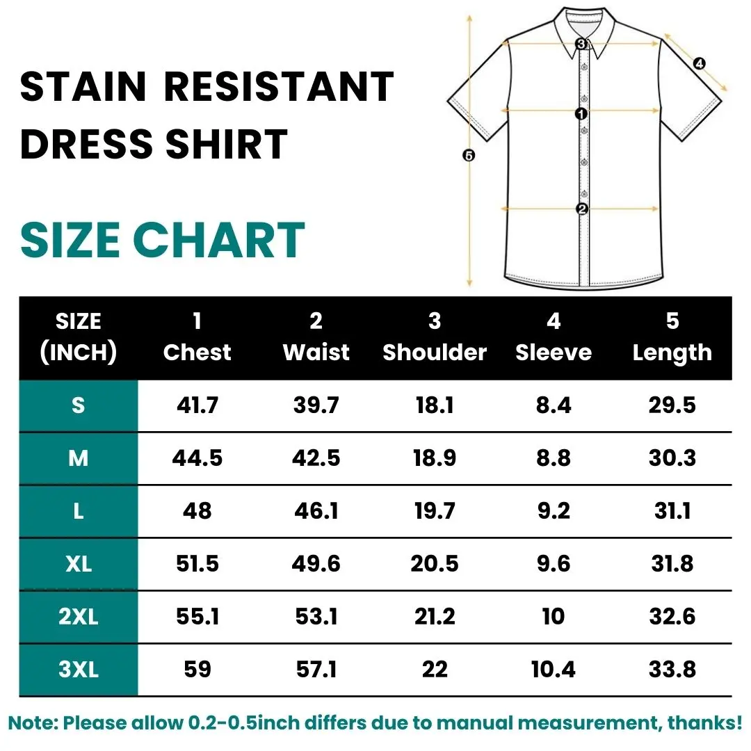 Alimen Stain Resistant Short Sleeve Mens Dress Shirts with Pocket, All Business Casual Occasions Waterproof Button Alimen Stain Resistant Short Sleeve Mens Dress Shirts with Pocket, All Business Casual Occasions Waterproof Button
