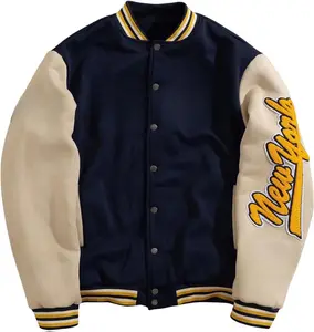 SOLY HUX Men's Letter Graphic Varsity Jacket Long Sleeve Button Up Patched Baseball Jacket Streetwear