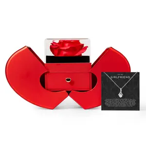 Girlfriend Rose Box Set, Girlfriend Gift, Girlfriend Necklace, To My Girlfriend Gift, Eternal Rose