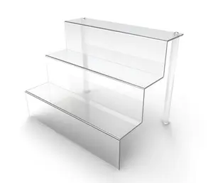 Acrylic Riser Three Tier Riser Clear Step Display Jewelery Display Stand