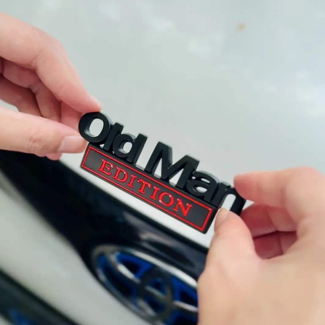 "Old Man Edition" 3D Metal Car Badge – Funny Tailgate Sticker for Trucks, SUVs & Motorcycles – Auto Nameplate Gift for Him