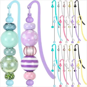 10pcs/12pcs/24pcs Beadable Bookmark Metal DIY Beaded Bookmarks DIY Beaded Gifts for Office Teacher Birthday Present