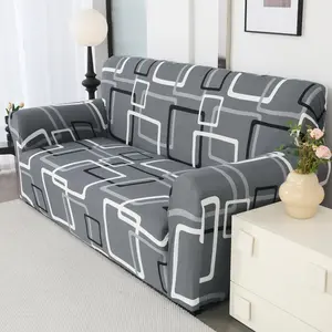 Geometric Pattern, 1 Count Soft Comfortable Elastic Sofa Slipcover, Dustproof Sofa Protector for Home Living Room, Home Decor