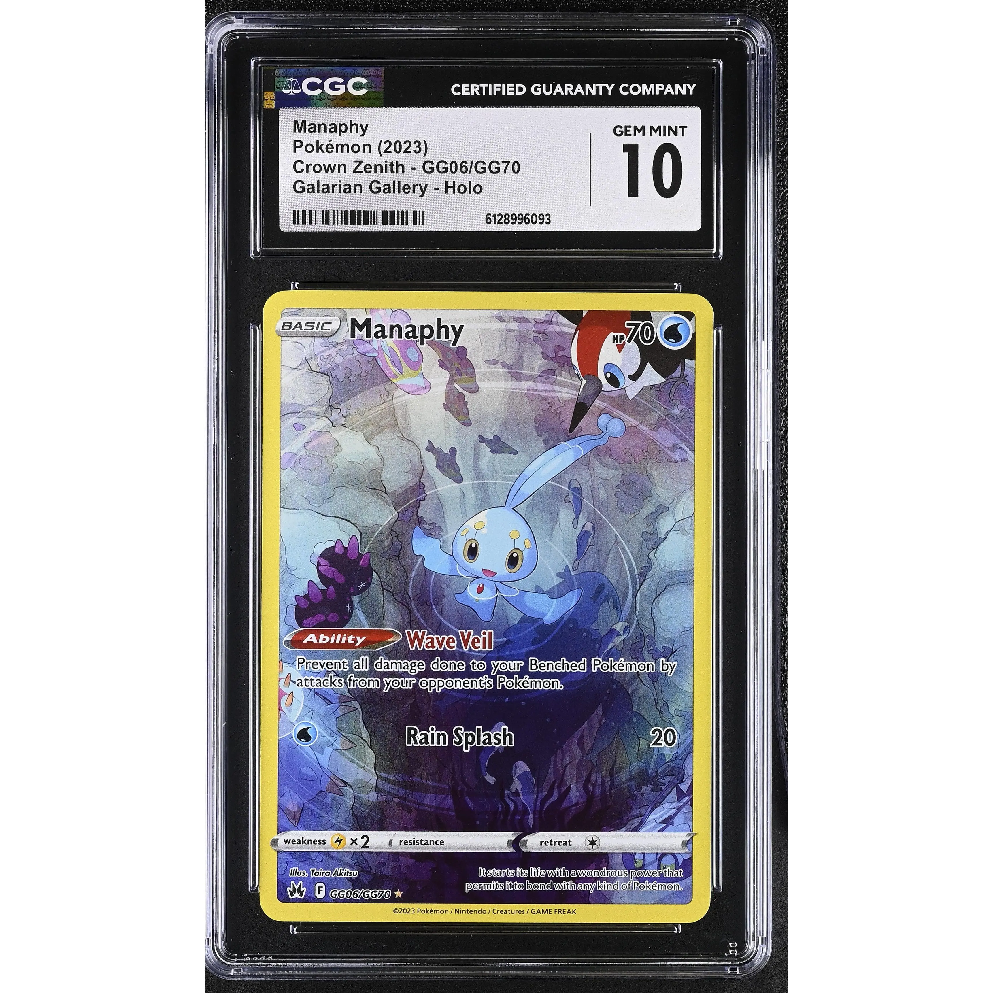 POKEMON TCG: CROWN ZENITH - MANAPHY - GG06/GG70 (GALARIAN GALLERY - HOLO) (ENGLISH) (GRADED / CGC 10) (📌 CONDITION 9.5)