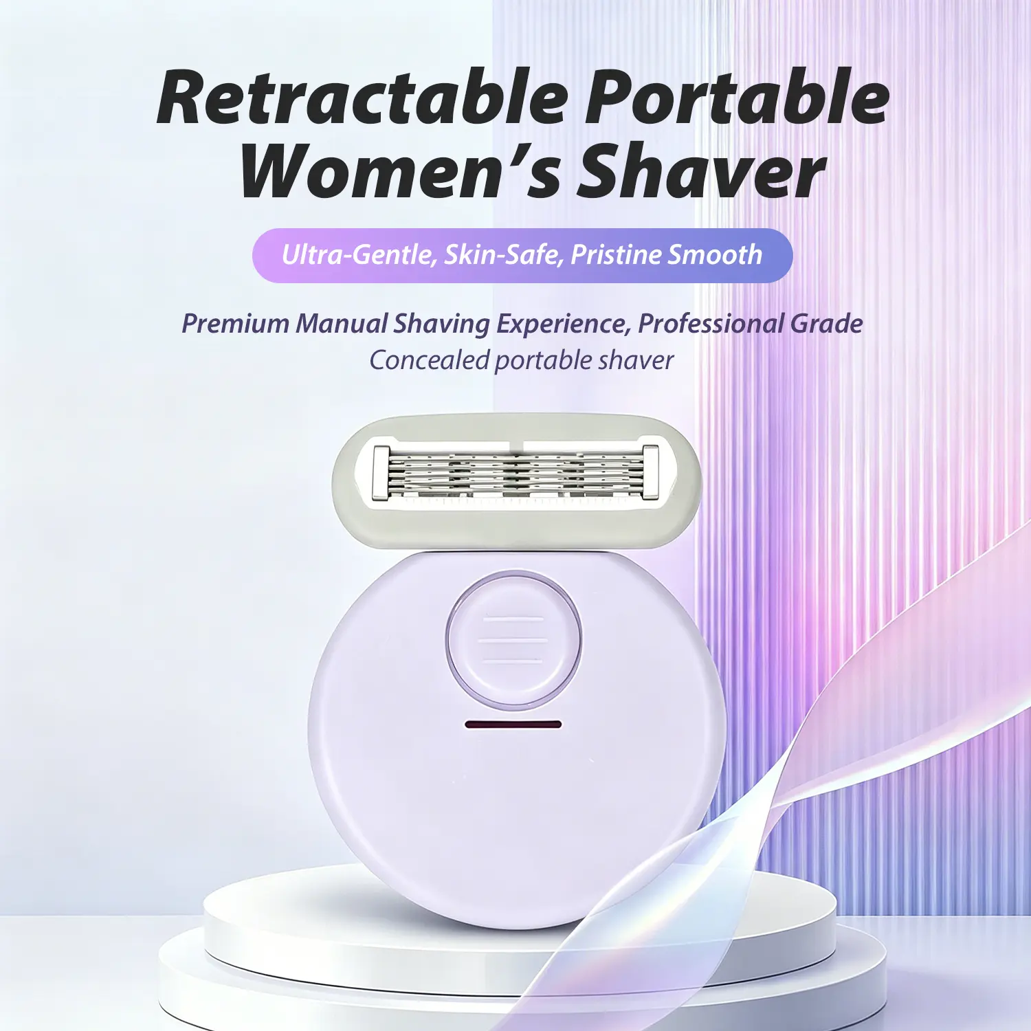 Portable Concealed Shaver, Ultra-Gentle Manual Razor for Travel & Daily Use | Travel Must-Have Concealed Women Razor, Safe & Smooth Shaving Anywhere