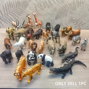 Realistic Animal Model Toys, Jungle Wildlife Figures, African Wild Plastic Animals, Lion, Elephant, Giraffe Educational Learning Toys