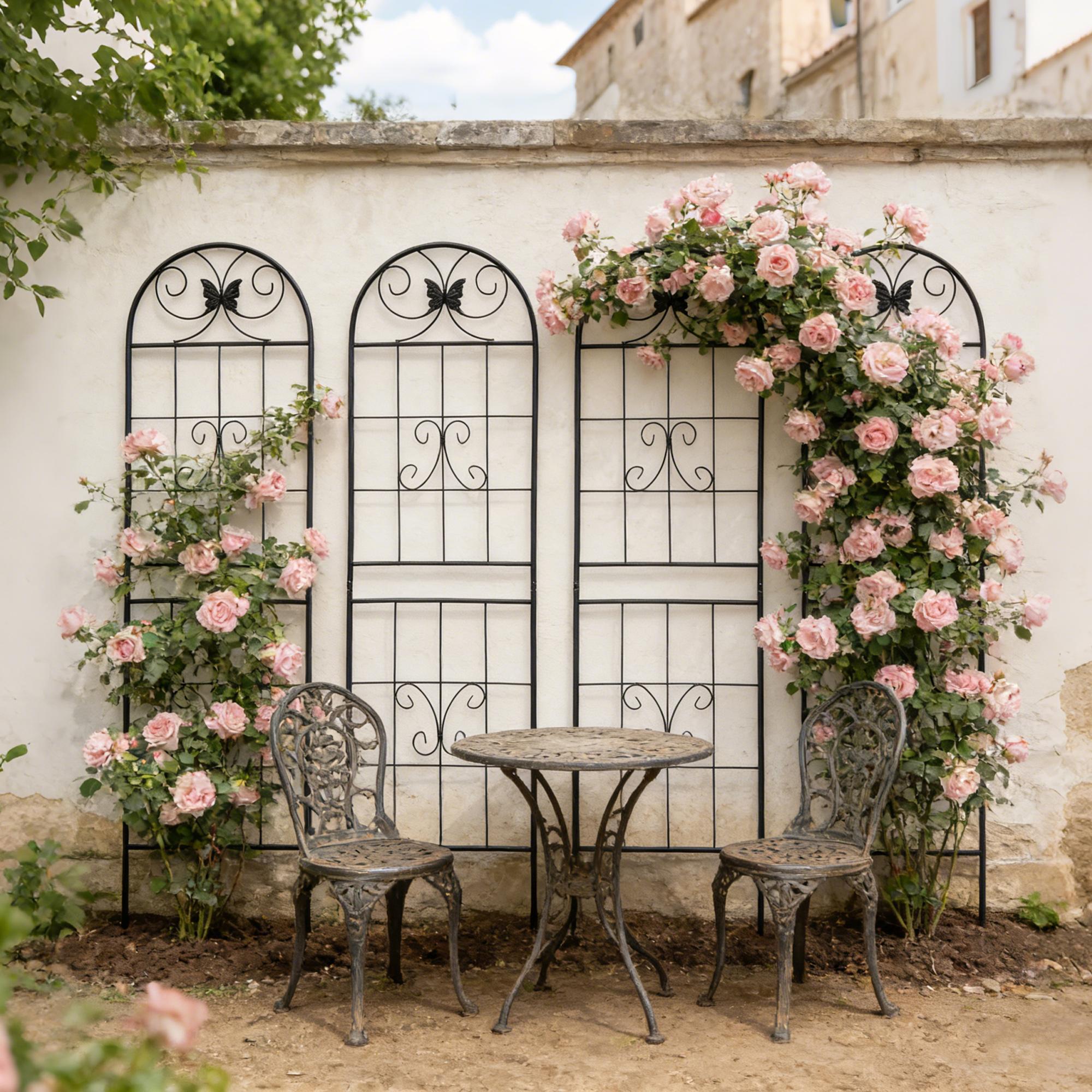 2/4 Pack Metal Garden Trellis 71" x 19.7" Rustproof Trellis for Climbing Plants Outdoor Flower Support Black