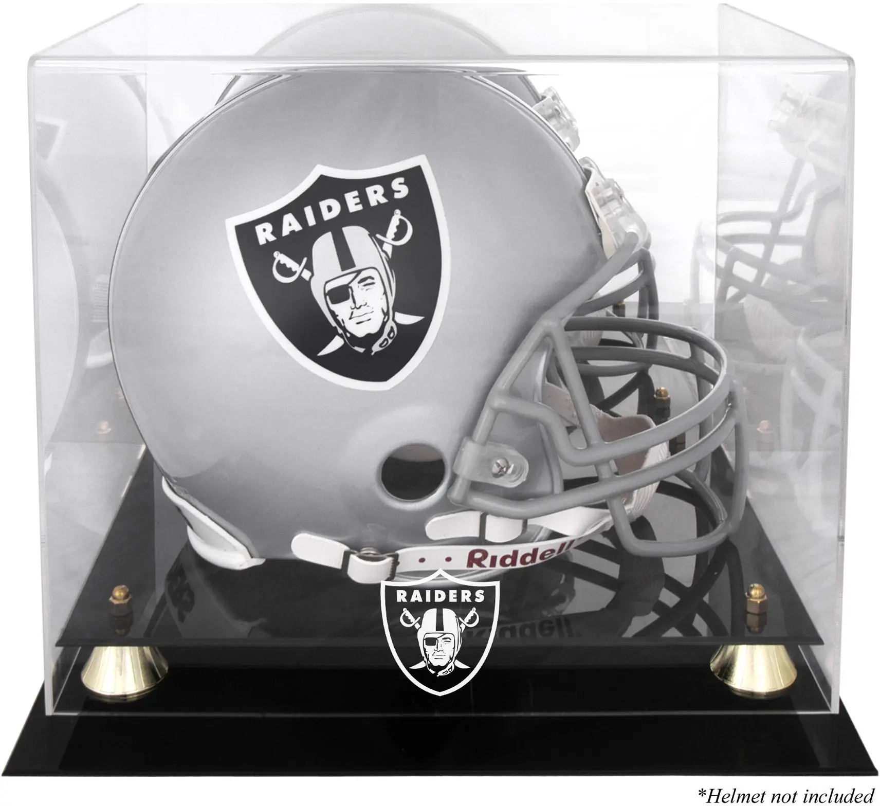 Las Vegas Raiders Golden Classic Helmet Display Case with Mirrored Back
