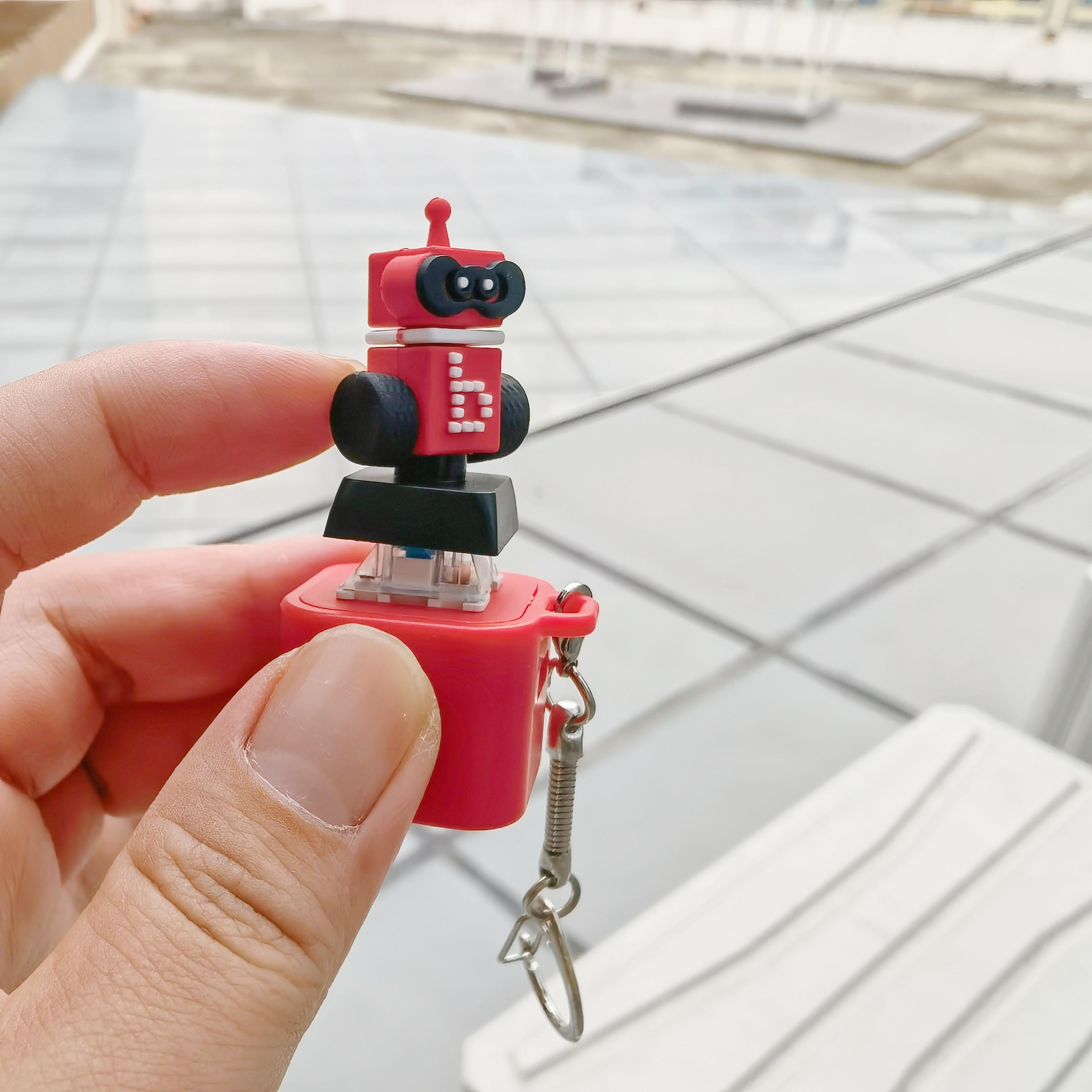 Funny Sound Robot Keychain, Realistic Voice Keyring, Stress Relief Fidget Keychain, Novelty Gift