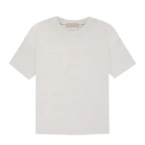 Men's Oversized Light Oatmeal T Shirts Short Sleeve Tee Loose Fit Short Sleeve Casual Streetwear Unisex Tops