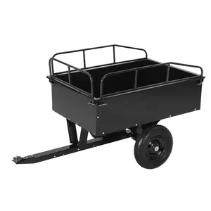 🚜 750 LBS Capacity Utility Dump Trailer – 15 Cu Ft  Tow Behind Garden Cart for Lawn Mower ATV UTV, Heavy Duty Steel Wagon with Removable Sides, Foot Pedal & Hand Pull Dump