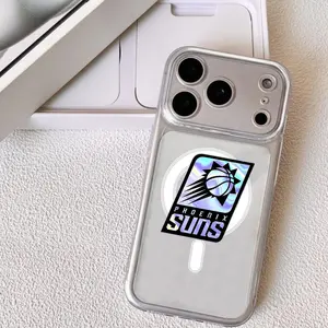 Famous Teams Logo P-Phoenix S-Suns Phone Case For iPhone 17-11 Pro Max Plus, Strong Magnetic Clear Case with Anti-Yellow, MagSafe Compatible Slim Lightweight, Precision Camera Protection Shockproof Scratch-Resistant Cover, Gift Men Women