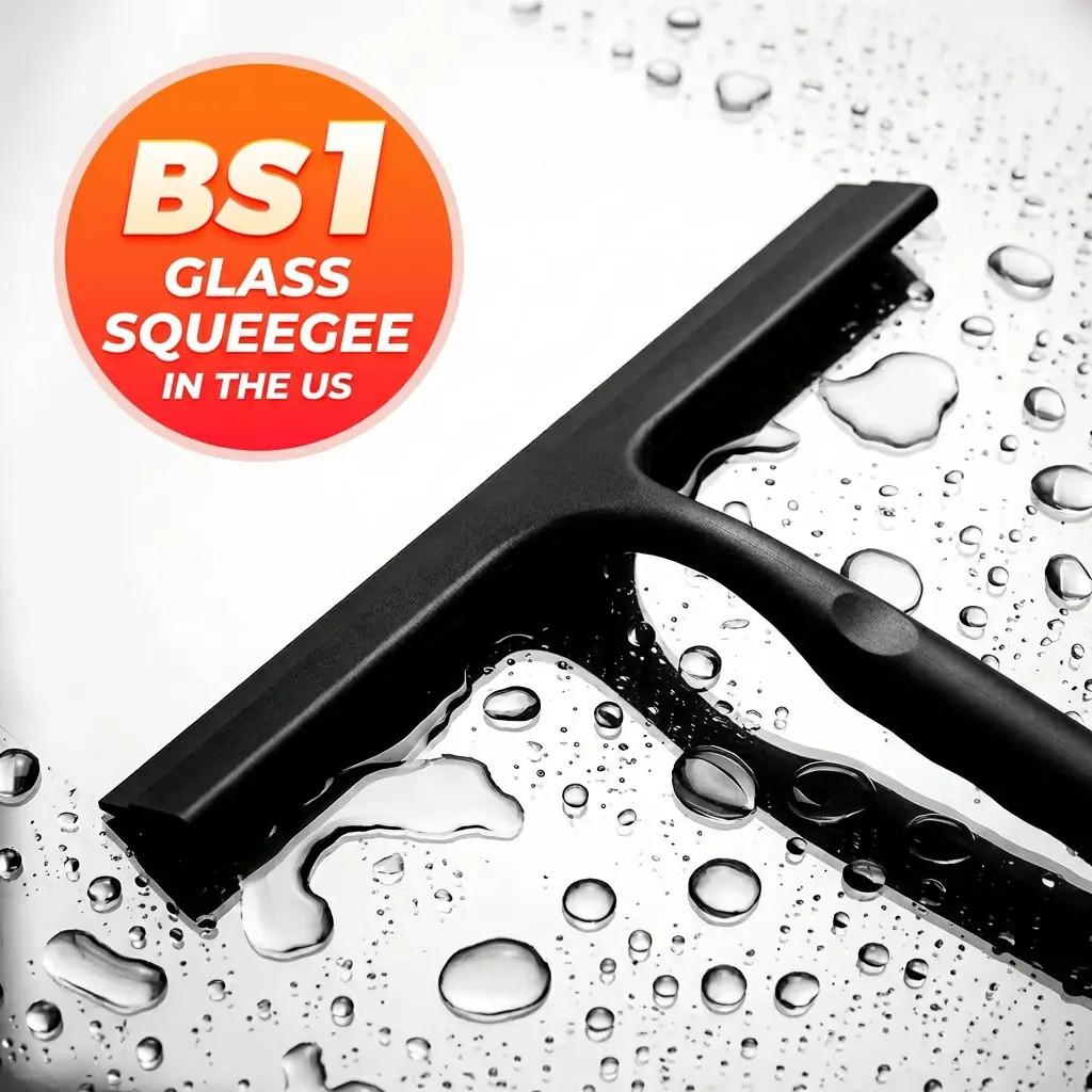 10-Inch Black Silicone-Wrapped Rust-Resistant Stainless Steel Multifunctional Squeegee - Anti-Slip Window Cleaning Tool, Household Bathroom Gadget for Shower Glass, Car, Ideal Holiday Gift for Family, Anti-Slip Shower Squeegees