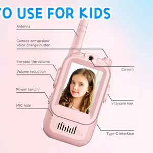 Video Walkie Talkie for Kids Rechargeable Video Intercom Kids Walkies Talkies,Walkie Talkie for Indoor Outdoor Games, Camping, Hiking for Boys Girls Ages 3-12