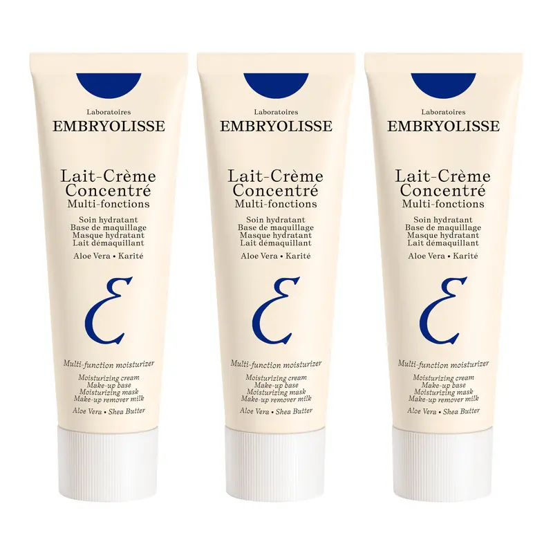 Embryolisse Cult Favorite Lait-Crème Concentré Moisturizer Trio (3-Pack Value Set) - 6-in-1 multi-function nourishing moisturizer for All Skin Types. 3 x 2.54 fl.oz