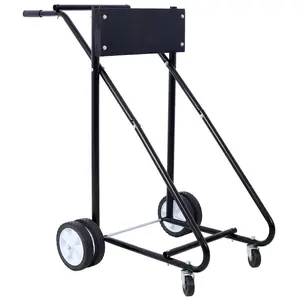 Outboard Boat Motor Stand, Engine Carrier Cart Dolly for Storage, 315lbs Weight Capacity, w/Wheels (black)