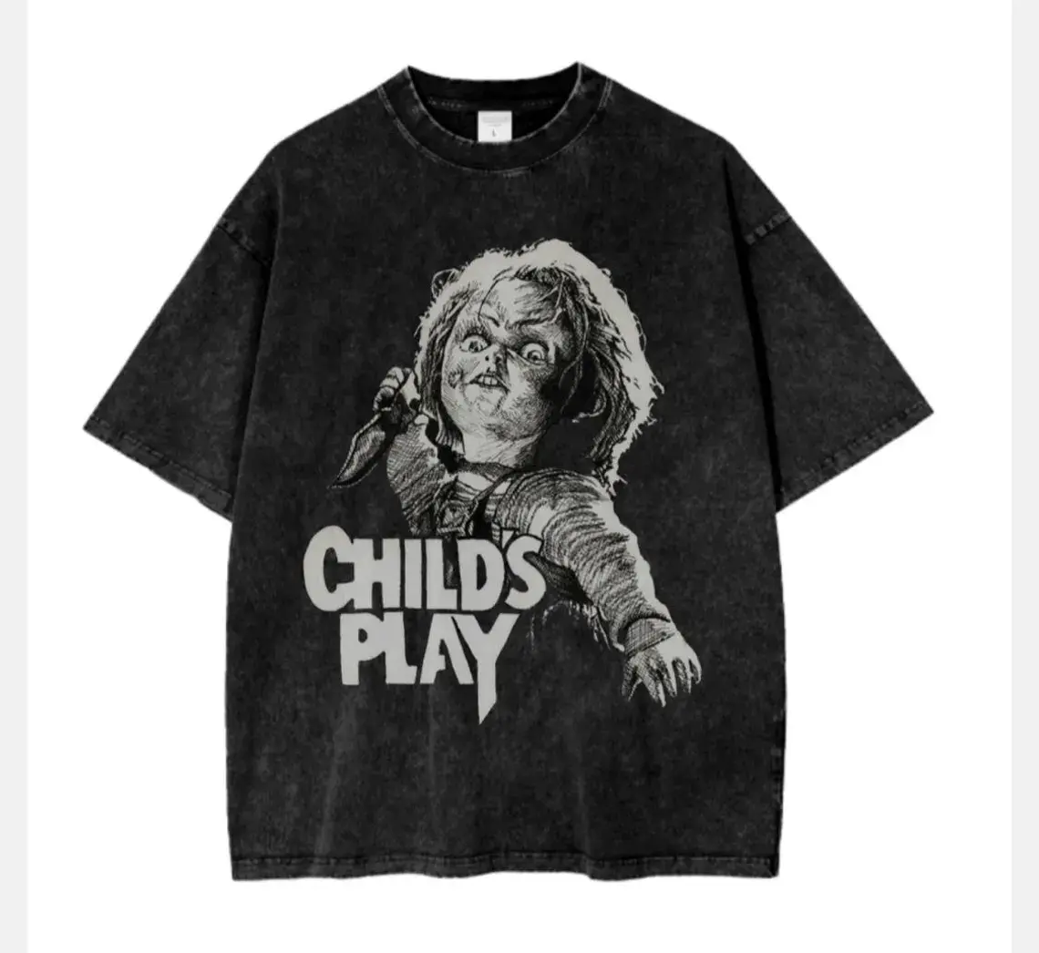 Classic Chucky T-Shirt: Retro Horror Movie T-Shirt  Gift for Fans Slasher Film Vintage Aesthetic Unisex Tee Matching Couple Halloween Summerween Scary Night Out Party Birthday Present for Friend