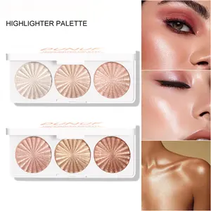 3 Color Pearl Prismatic Glow Seeker Highlighter Palette, Brighten & Define Skin Tone Perfect for Makeup Enthusiasts, Shine Finish