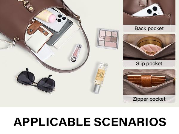 [Valentine's Day Gift Selection] CLUCI HolidayHaul Brooklyn Hobo Winter Bags for Women, Soft Vegan Leather Purses with Adjustable Strap, Lightweight Shoulder Bag, Stylish Tote Handbag