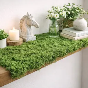 19.7x39.37inch Artificial Moss Mat for Indoor Outdoor Decorative Wall & Table Decor Sustainable Nylon Material Christmas Festival Decoration Micro Landscape Making