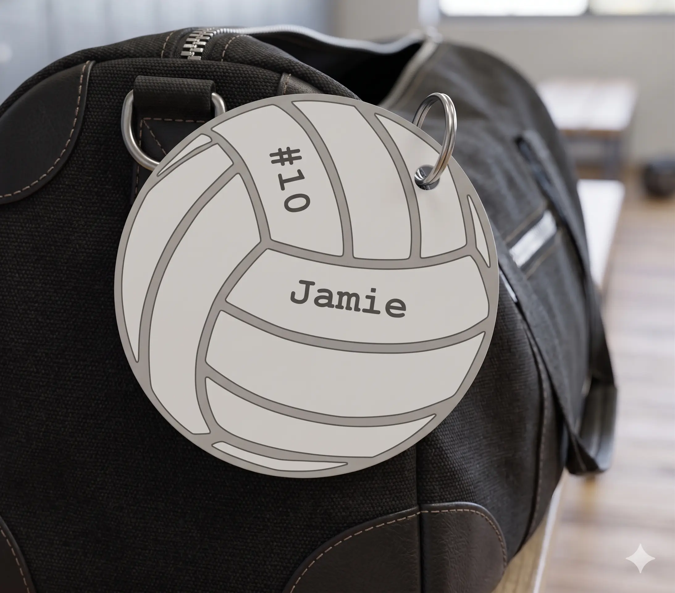 Volleyball Keychain – Personalized Name & Number Gift