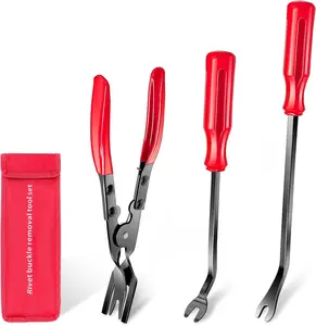 3 Pcs Clip Remover Tool, Clip Pliers Set Fastener Removal Tool , Auto Trim Removal Tool Kit Pry Tool Set Car Door Panel Dashboard Repair Kit