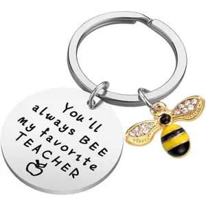 Teacher Appreciation Bee Keychain, "You'll Always BEE My Favorite Teacher"