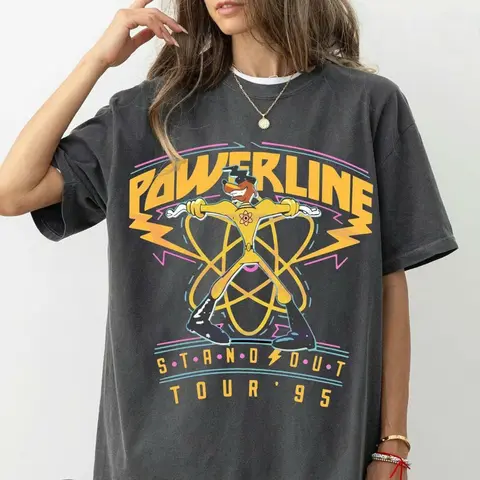 Retro Goofy Powerline Stand Out Tour 95 Shirt, Max Goofy Roxanne Powerline Shirt, Goofy Movie Shirt Casual Comfort