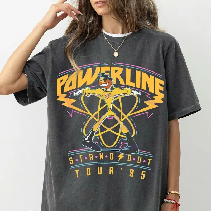 Retro Goofy Powerline Stand Out Tour 95 Shirt, Max Goofy Roxanne Powerline Shirt, Goofy Movie Shirt Casual Comfort