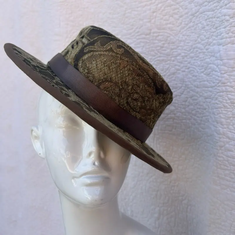Vintage-Inspired Festival Hat – Boho Coachella Style, One of a Kind Upcycled Statement Piec