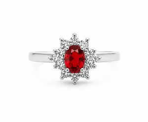 Luxury Princess Halo Ring  | Ruby, Sapphire & Amethyst Style | Elegant Silver Fashion Ring