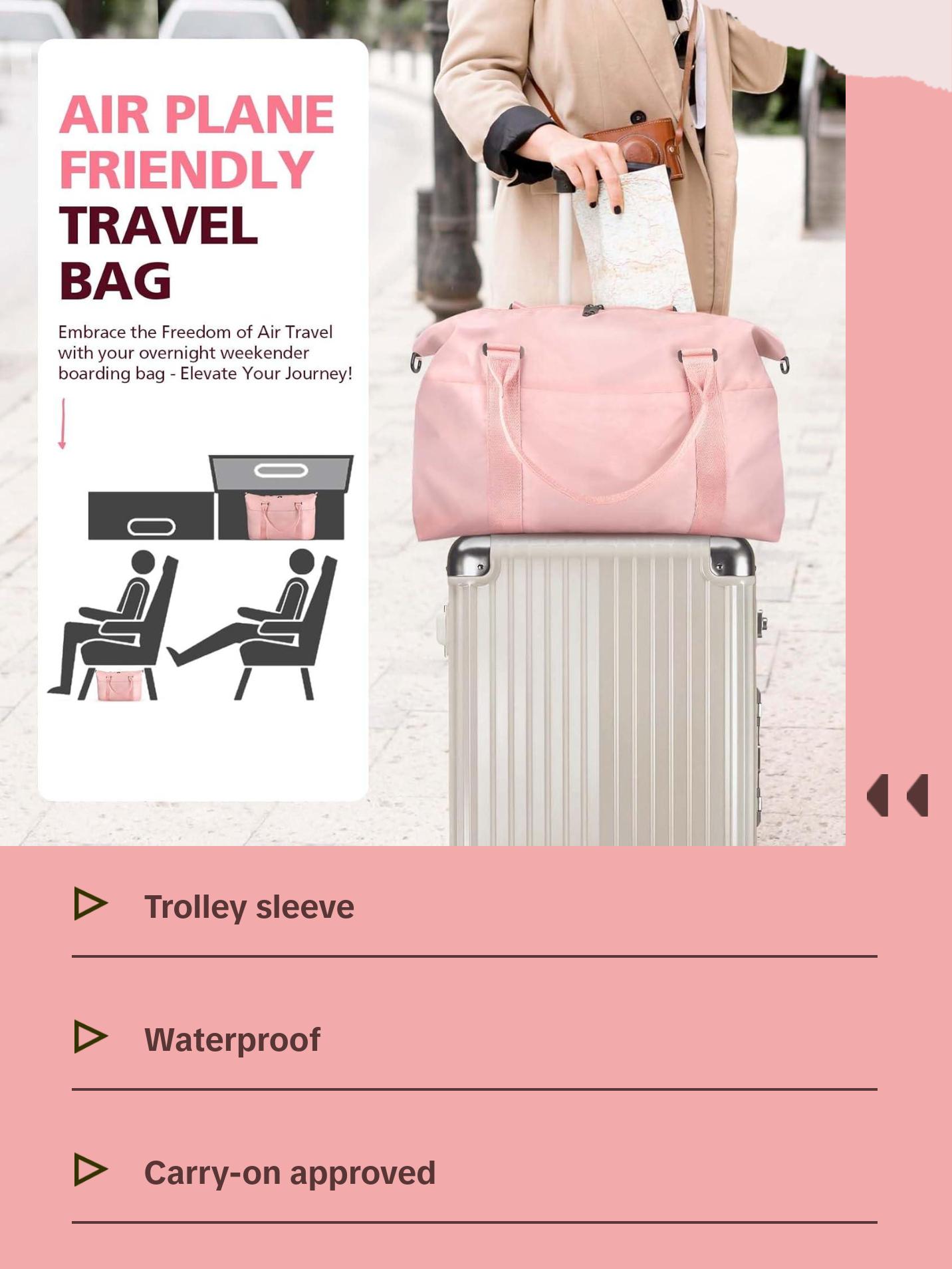 Waterproof Travel Duffle Bag – Weekender Carry-On with Trolley Sleeve 🧳✨ Perfect for Trips, Gym, or Hospital Bag TOPBAG