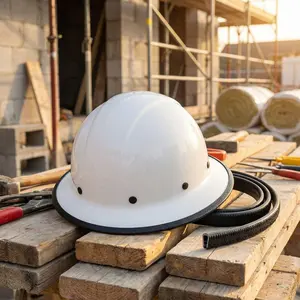 Full Brim Hard Hat Guard Strip, Helmet Protection Accessory, 36.6in, 1PCS, Strengthens Safety (Hard Hat Not Included)