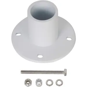 HECASA Deck Anchor Flange Cast Above Ground Pool Ladders and Handrails - 1 7/8” Inch(1PC) Aluminum White