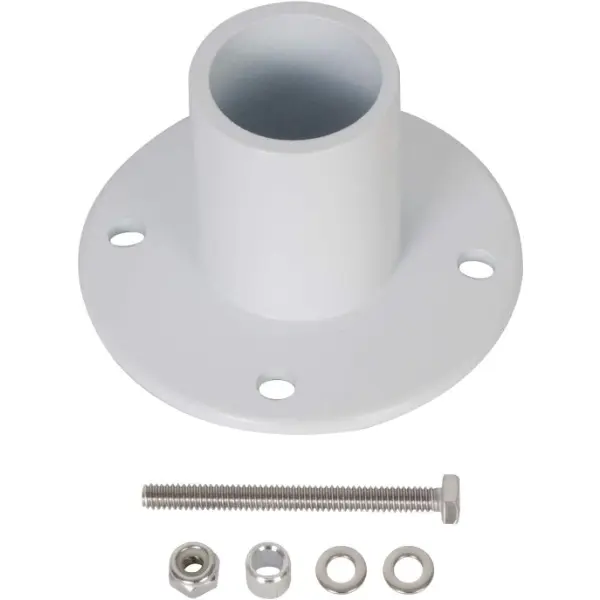 HECASA Aluminum Deck Anchor Flange - 1 7/8 in White Pool Ladder Safety Product for Above Ground Pool Ladders & Handrails (1PC), Pool Ladder Safety Products