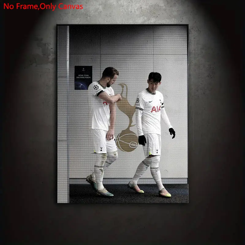 1 piece/set frameless canvas painting print poster, modern polka dot style art, Harry Kane and Son Heung-min, a perfect gift for football culture enthusiasts, ideal gift for bedroom, living room, dorm hallway, kitchen, mural, wall decoration, room decor
