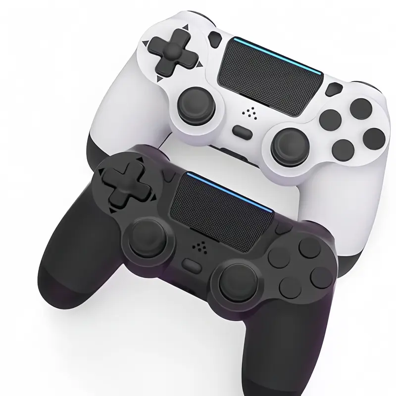 2 Pack Wireless Bluetooth PS4 Controllers - Game Peripherals & Controller Accessories with 6-Axis Motion Sensor, Sensitive Touch Pad, Built-in Speaker, Headphone Jack, Dual-Motor Rumble, Compatible with PlayStation 4/Pro/Slim, PC, Smartphone, Game Stick